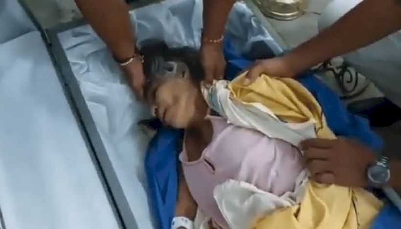 Bella Montoya foi socorrida, retirada do caixão e levado para o hospital.