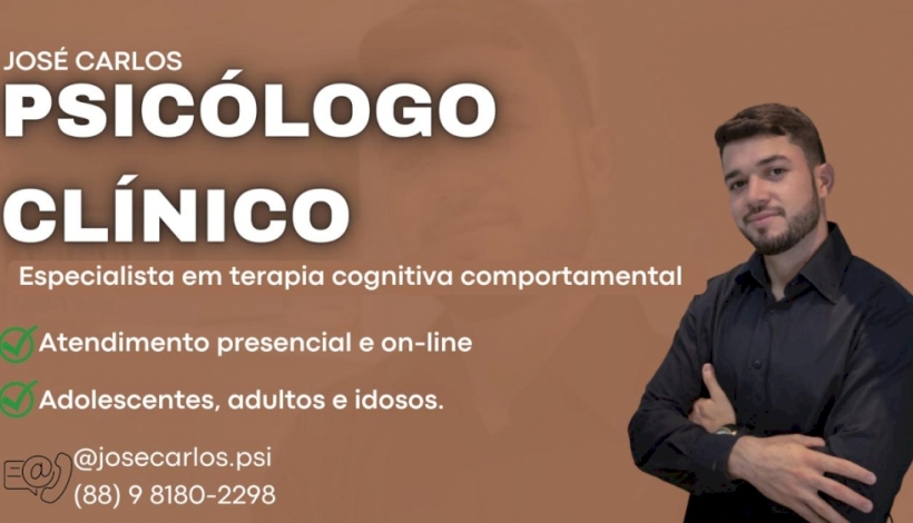 José Carlos, Psicólogo Especializado em Terapia Cognitiva Comportamental