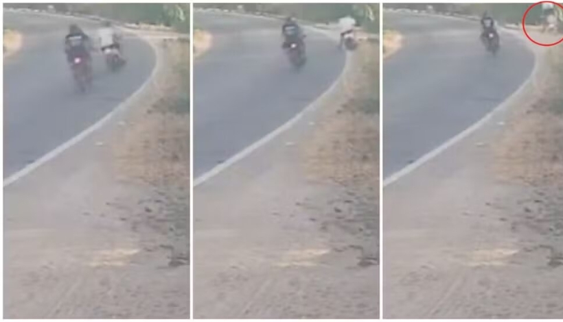 Vídeo mostra momento do acidente na CE-580; vítimas estavam sem capacete no momento da colisão.